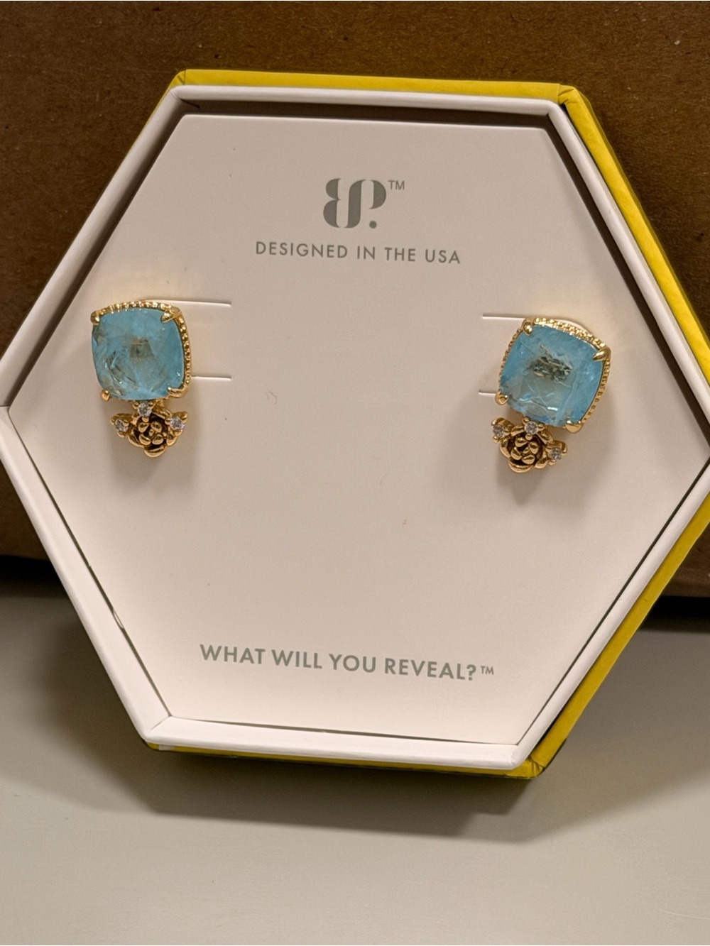 Bomb Party NWT! Baby Blue Topaz on Gold - “Drops of Delight”